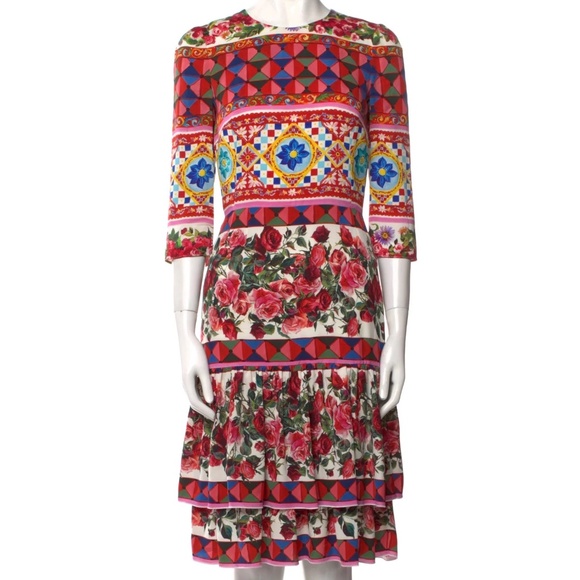 Dolce & Gabbana Mambo print silk dress IT 40 - Picture 1 of 5